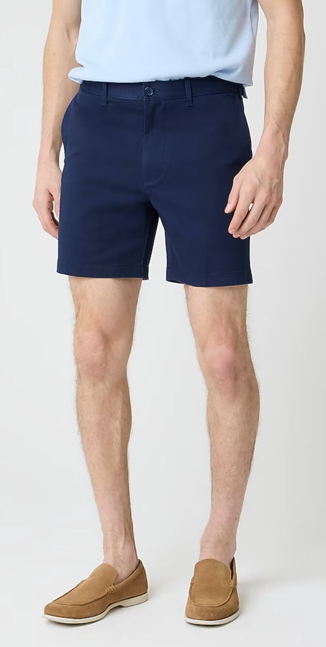 J Crew Factory |‎ NWT Men's Flex Chino Shorts 7" in Navy | Sz 28